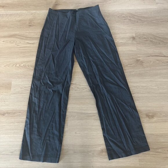 Eileen Fisher  Wide Leg Knit Dress Pants Italian Yarn Gray 12 - Picture 1 of 7